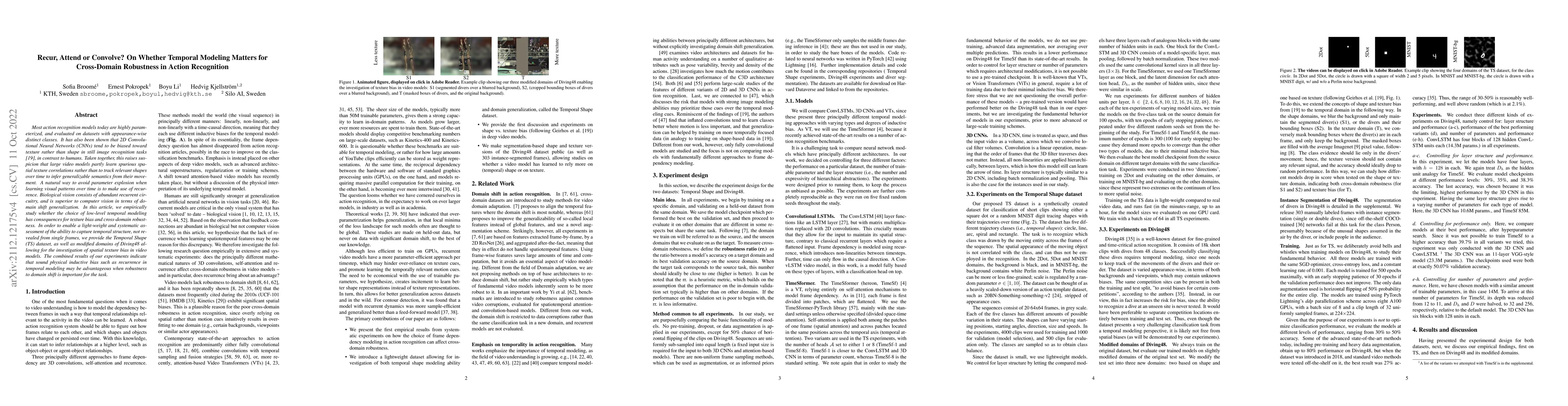 Thumbnail for Recur, Attend or Convolve? On Whether Temporal Modeling Matters for
  Cross-Domain Robustness in Action Recognition