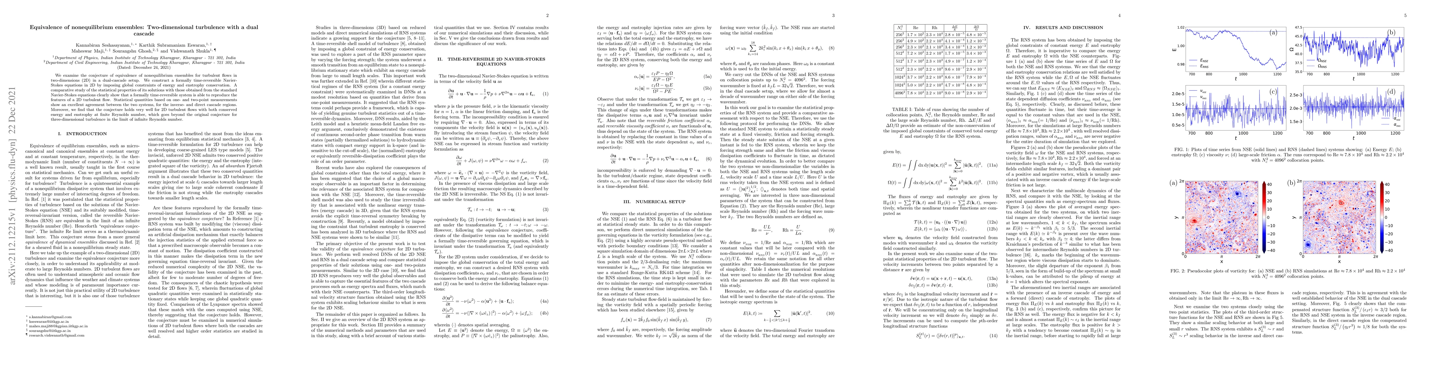 Thumbnail for Equivalence of nonequilibrium ensembles: Two-dimensional turbulence with
  a dual cascade
