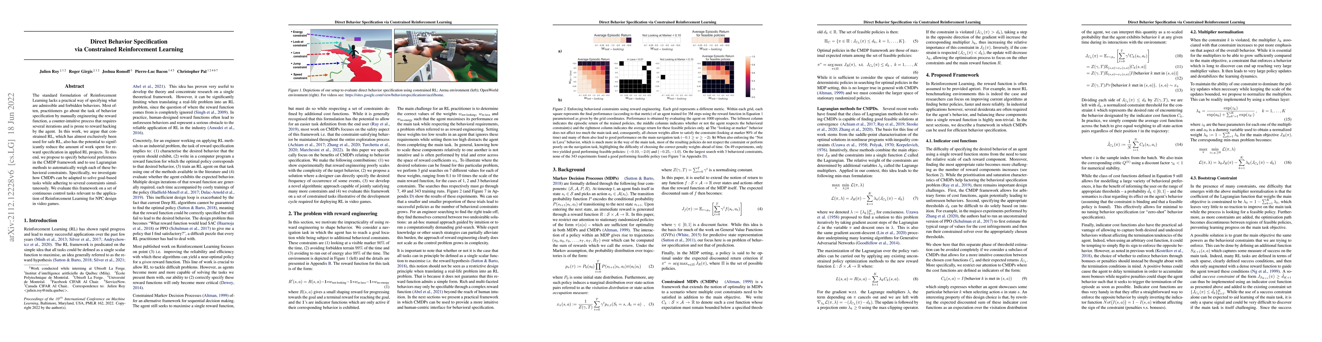 Thumbnail for Direct Behavior Specification via Constrained Reinforcement Learning