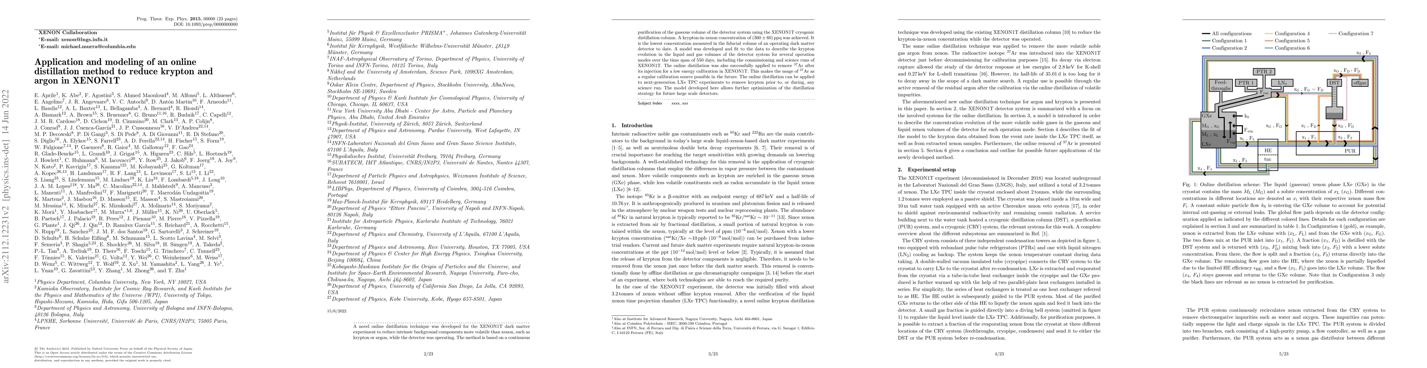 Thumbnail for Application and modeling of an online distillation method to reduce
  krypton and argon in XENON1T