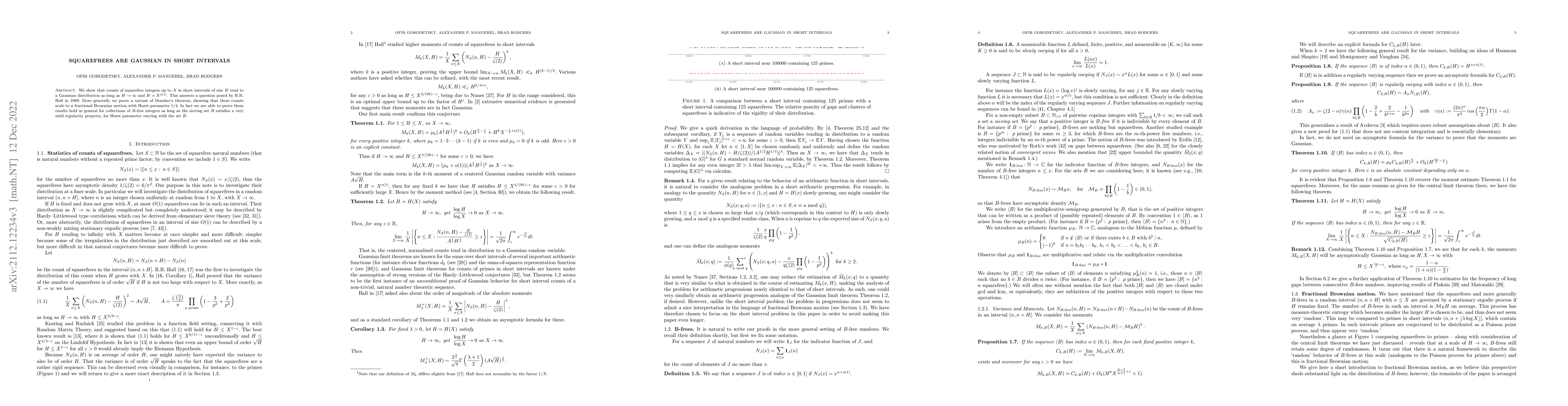 Thumbnail for Squarefrees are Gaussian in short intervals