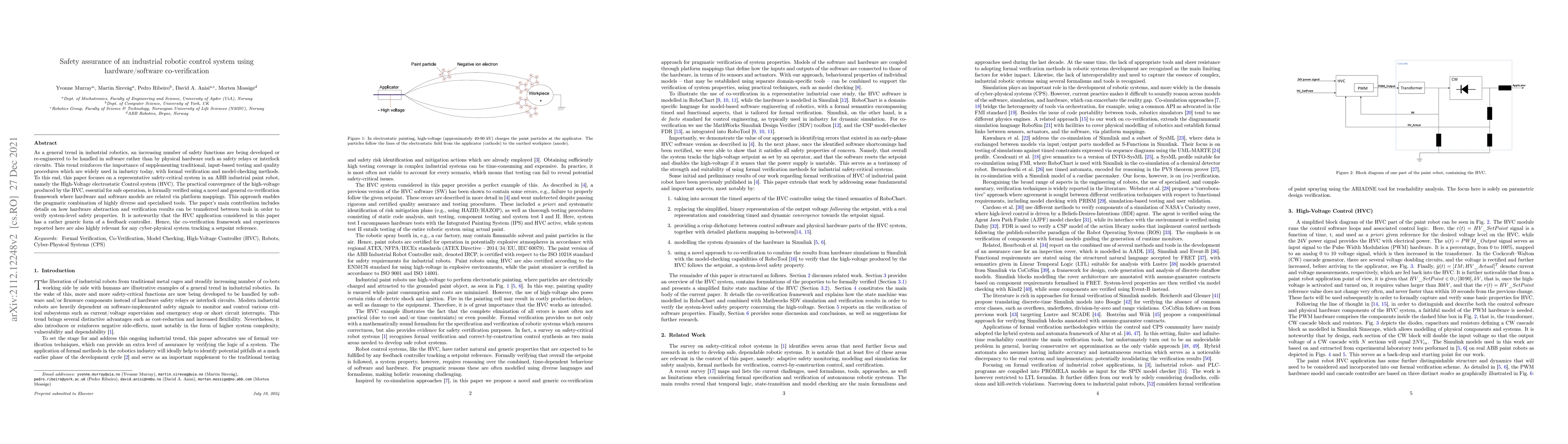 Thumbnail for Safety assurance of an industrial robotic control system using
  hardware/software co-verification