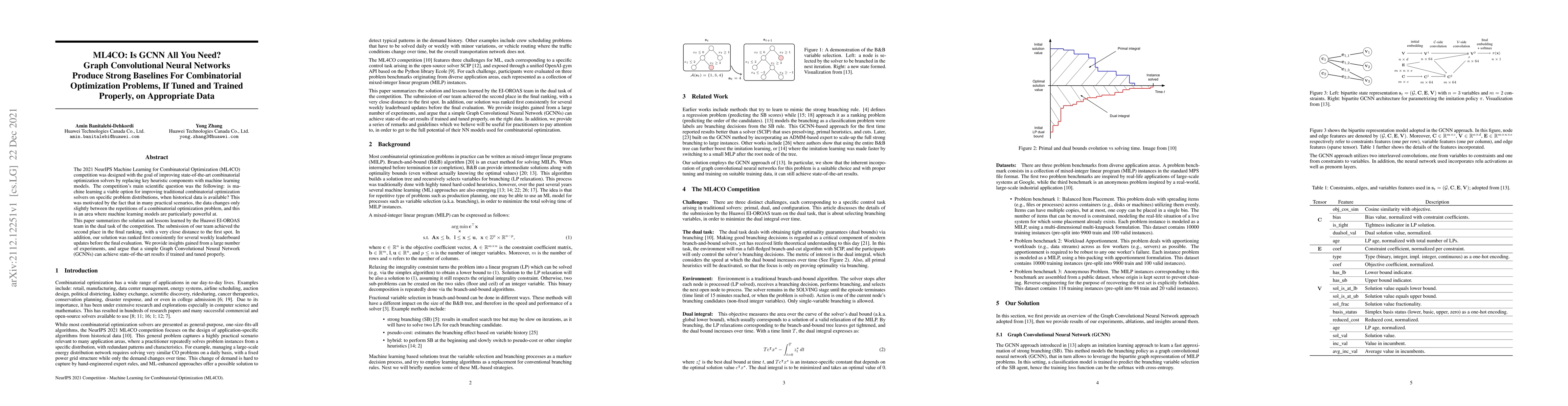 Thumbnail for ML4CO: Is GCNN All You Need? Graph Convolutional Neural Networks Produce
  Strong Baselines For Combinatorial Optimization Problems, If Tuned and
  Trained Properly, on Appropriate Data