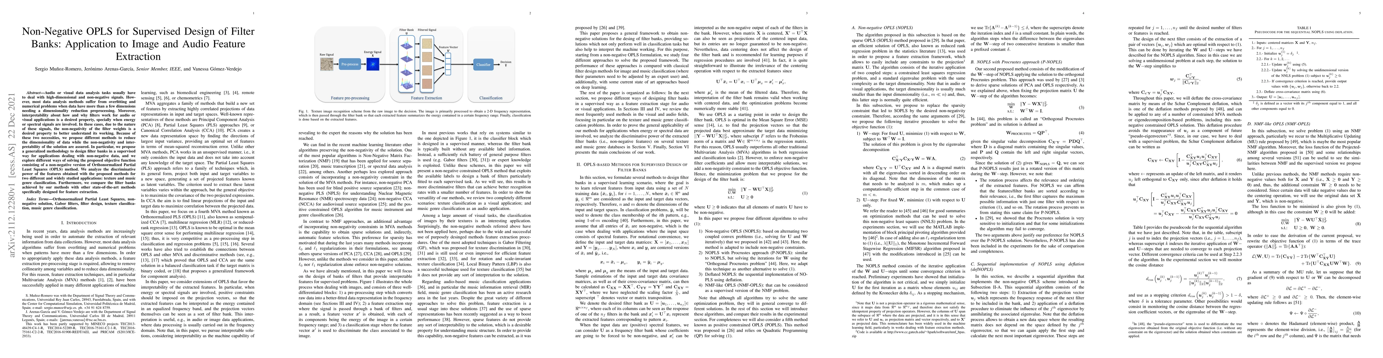 Thumbnail for Nonnegative OPLS for Supervised Design of Filter Banks: Application to
  Image and Audio Feature Extraction