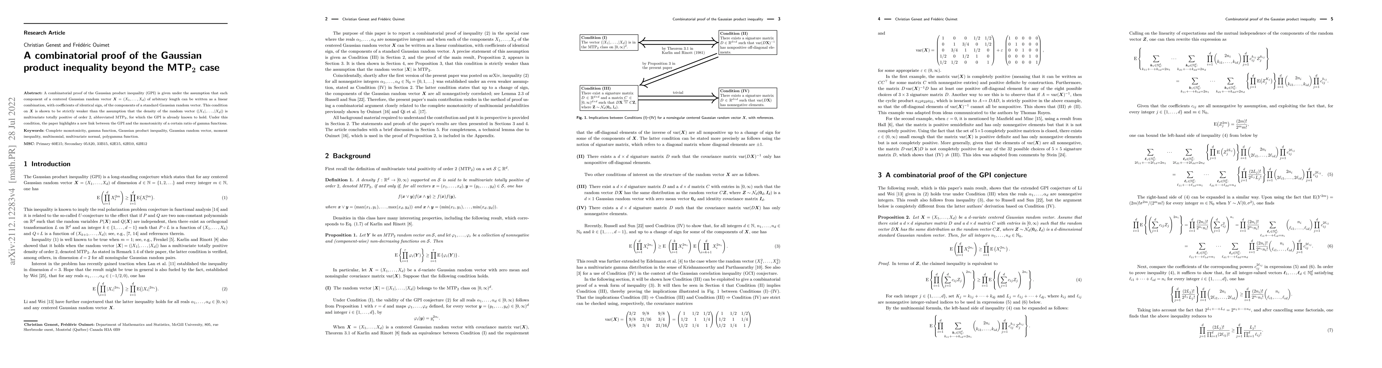 Thumbnail for A combinatorial proof of the Gaussian product inequality beyond the
  MTP${}_2$ case