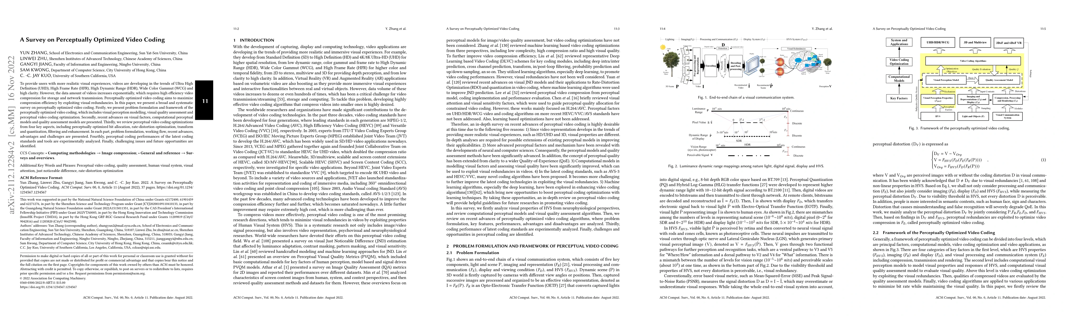 Thumbnail for A Survey on Perceptually Optimized Video Coding