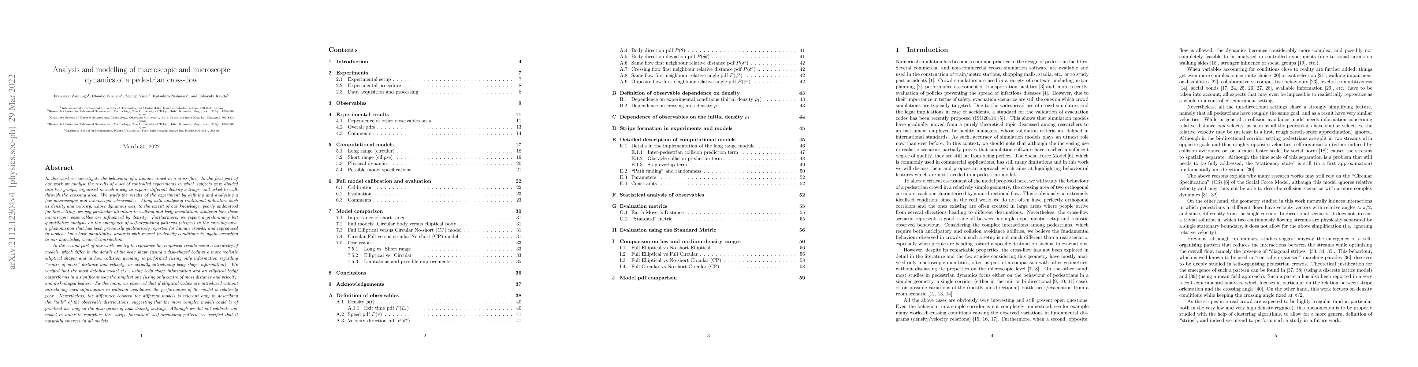 Thumbnail for Analysis and modelling of macroscopic and microscopic dynamics of a
  pedestrian cross-flow
