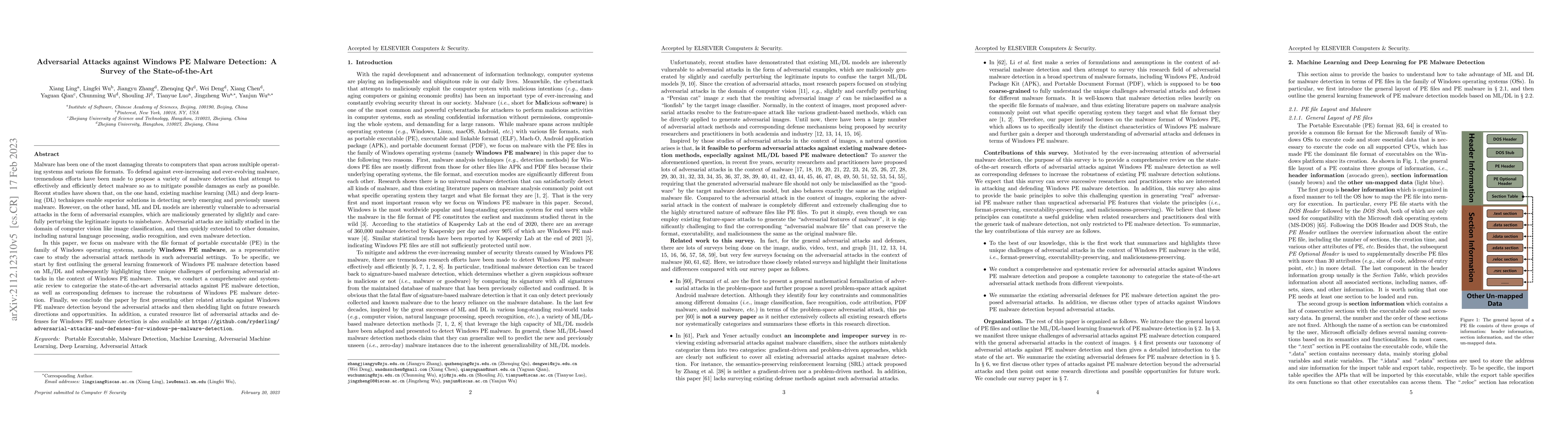Thumbnail for Adversarial Attacks against Windows PE Malware Detection: A Survey of
  the State-of-the-Art