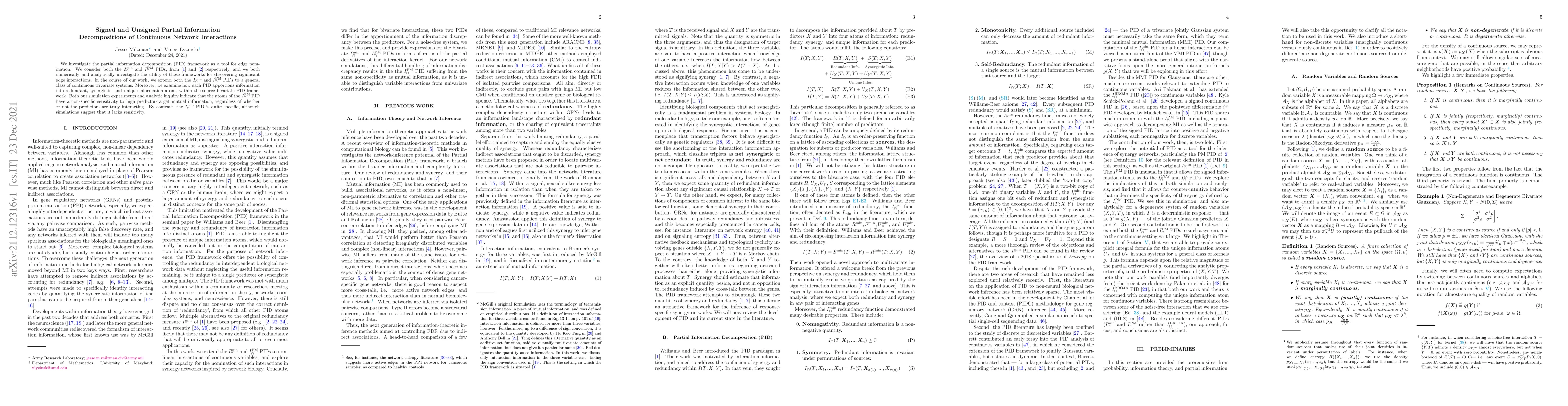 Thumbnail for Signed and Unsigned Partial Information Decompositions of Continuous
  Network Interactions