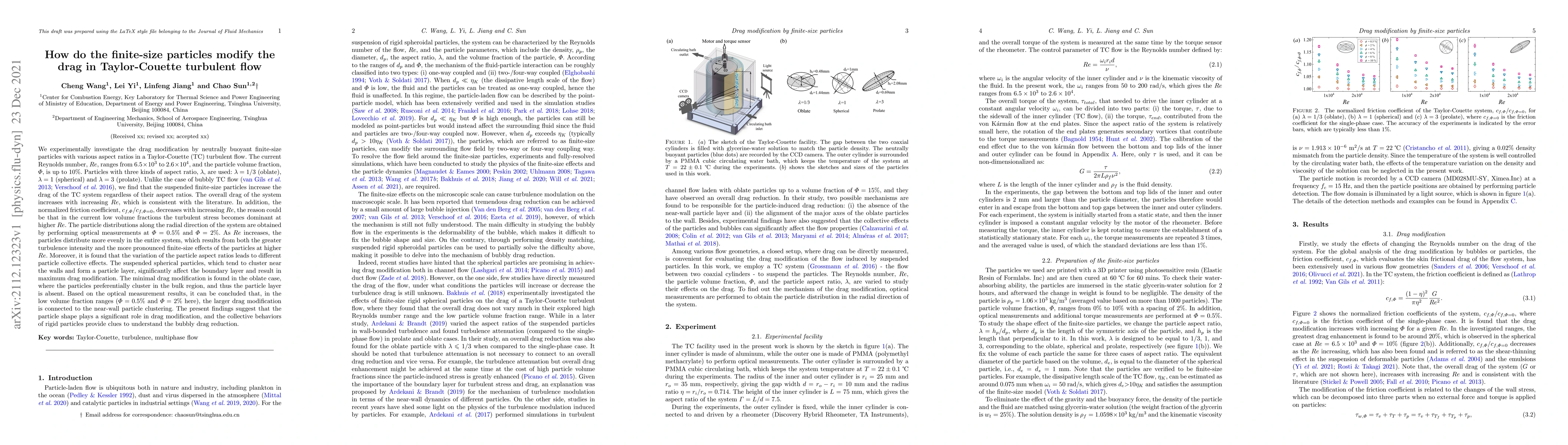 Thumbnail for How do the finite-size particles modify the drag in Taylor-Couette
  turbulent flow