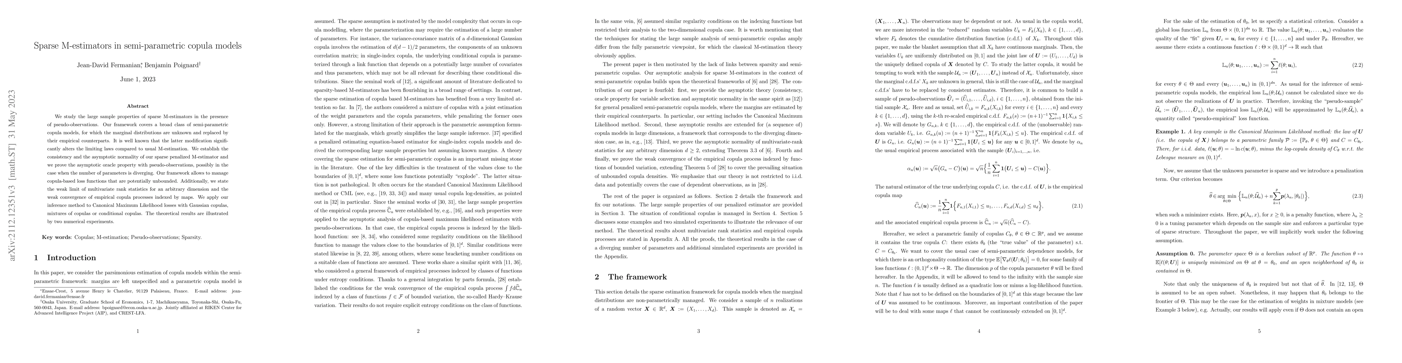 Thumbnail for Sparse M-estimators in semi-parametric copula models