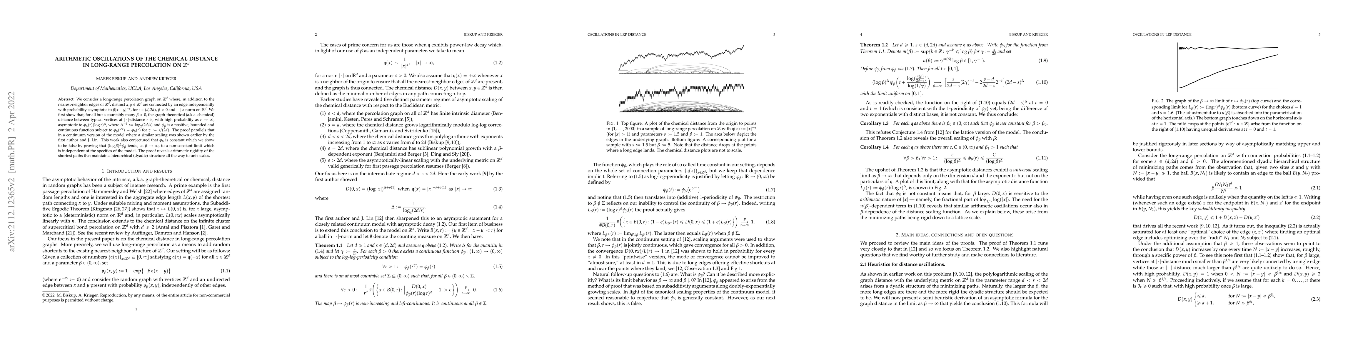 Thumbnail for Arithmetic oscillations of the chemical distance in long-range
  percolation on $\mathbb Z^d$