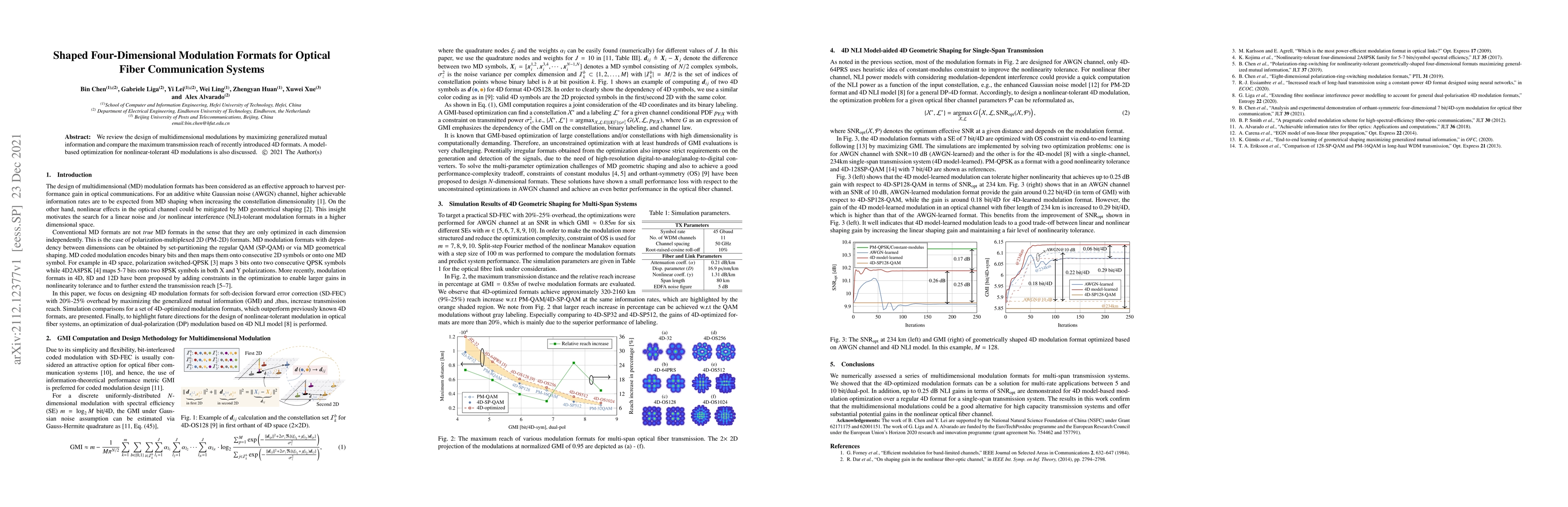 Thumbnail for Shaped Four-Dimensional Modulation Formats for Optical Fiber
  Communication Systems