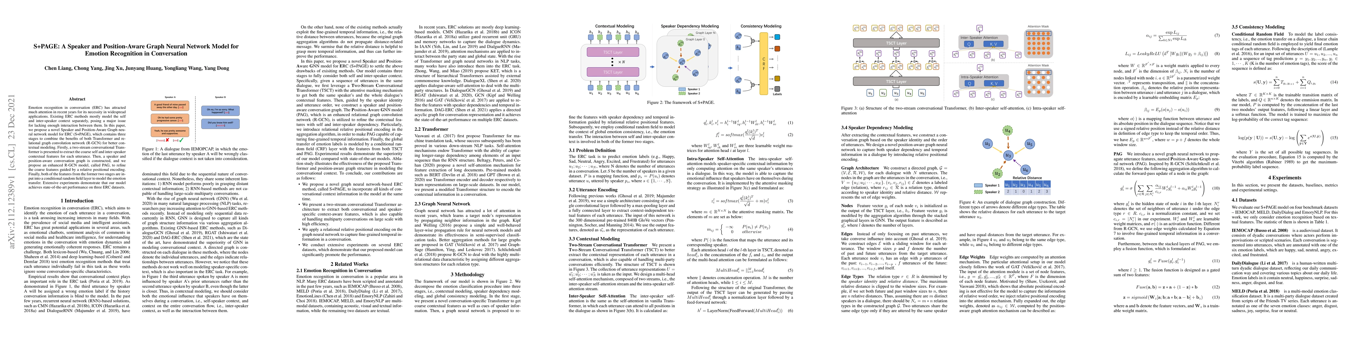 Thumbnail for S+PAGE: A Speaker and Position-Aware Graph Neural Network Model for
  Emotion Recognition in Conversation