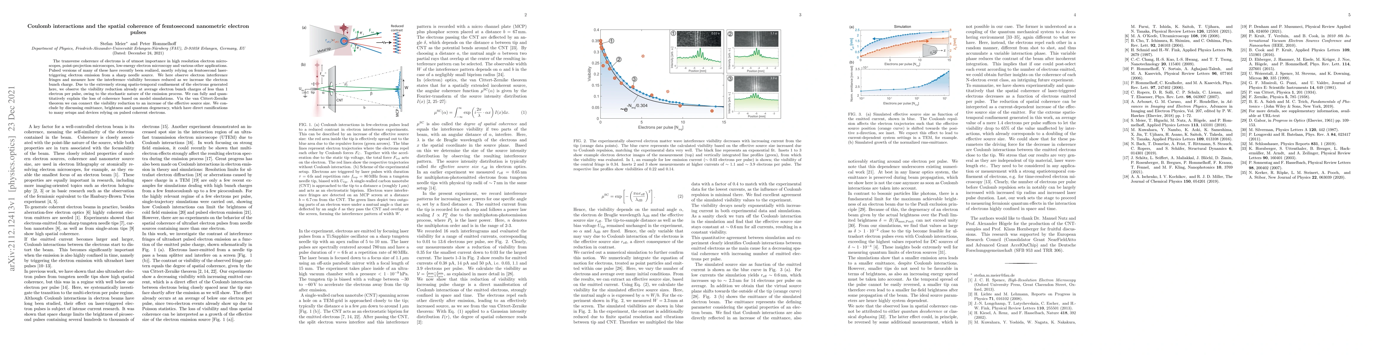 Thumbnail for Coulomb interactions and the spatial coherence of femtosecond nanometric
  electron pulses