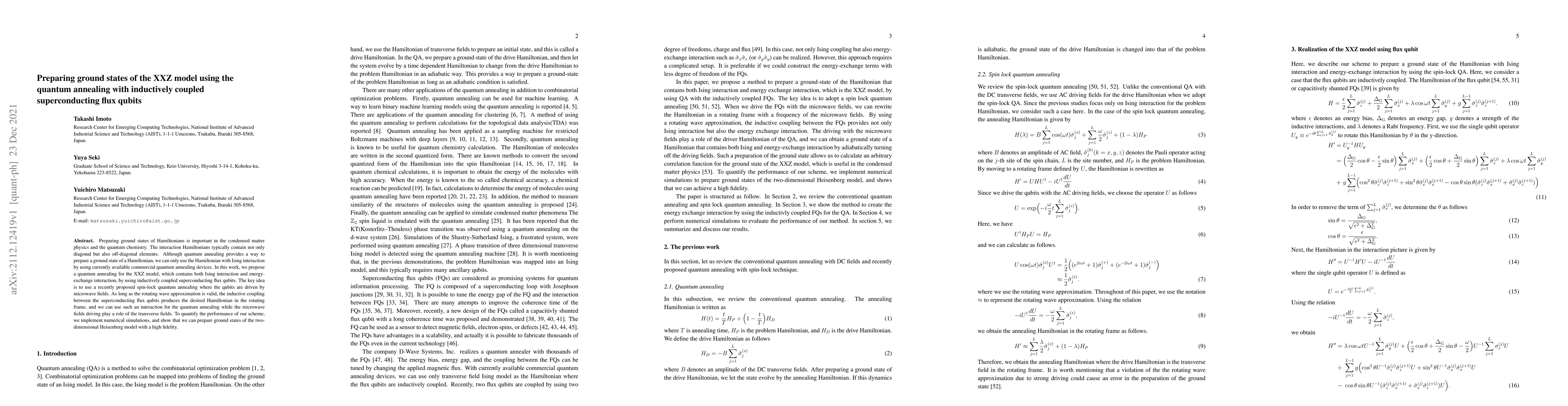 Thumbnail for Preparing ground states of the XXZ model using the quantum annealing
  with inductively coupled superconducting flux qubits