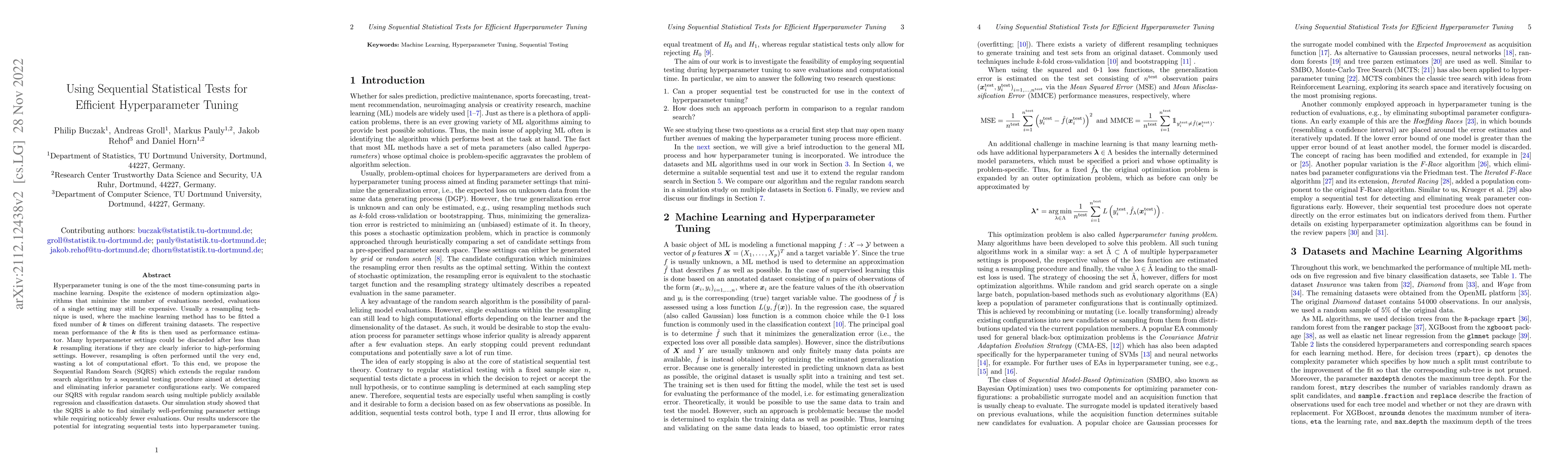 Thumbnail for Using Sequential Statistical Tests for Efficient Hyperparameter Tuning