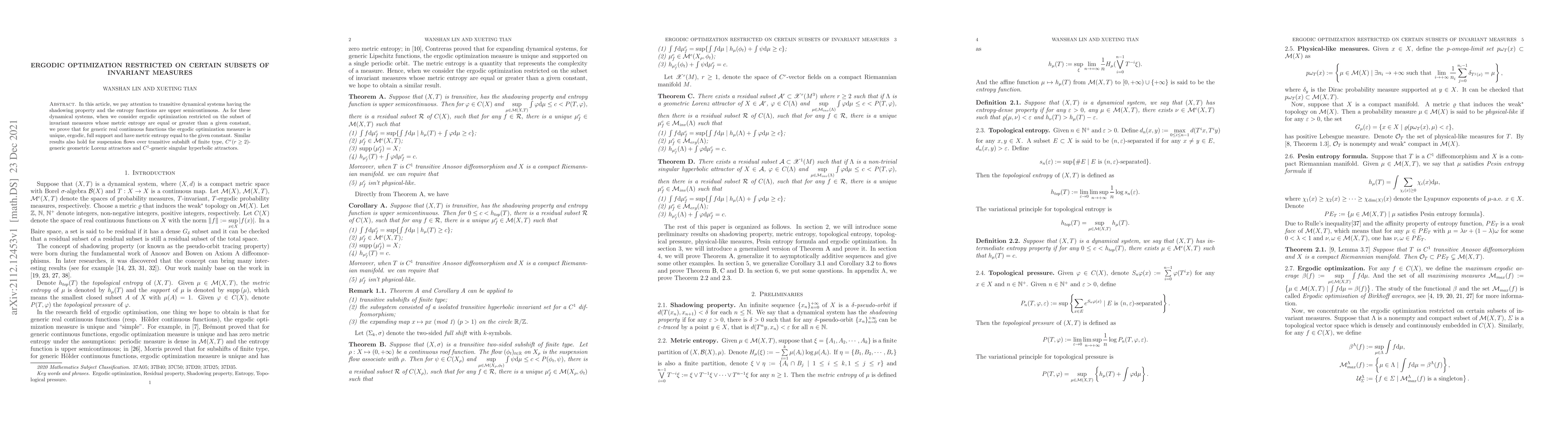 Thumbnail for Ergodic Optimization Restricted On Certain Subsets Of Invariant Measures