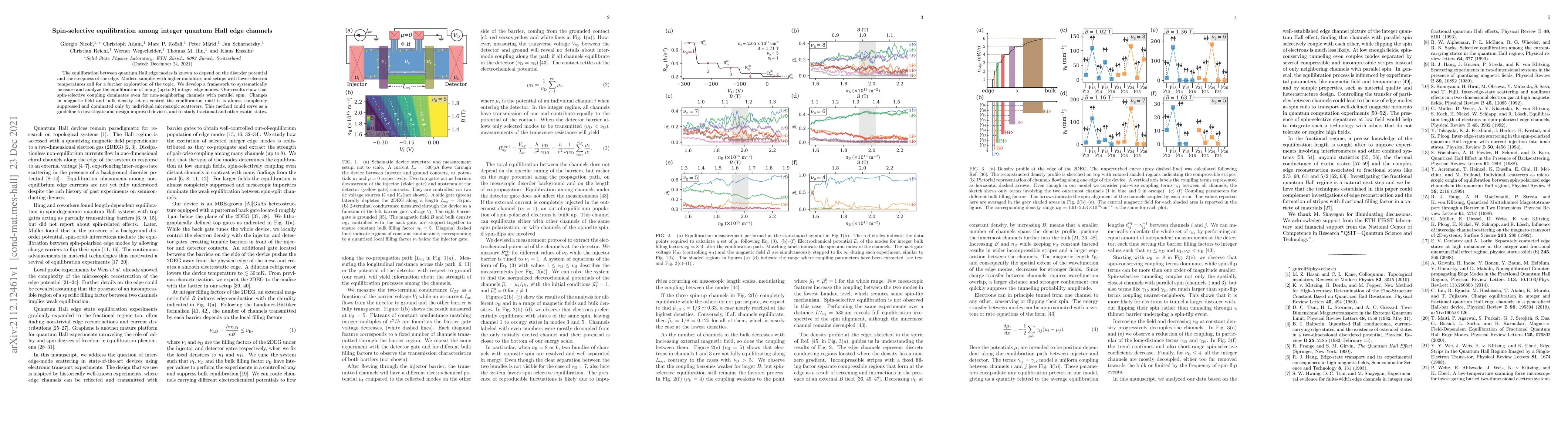 Thumbnail for Spin-Selective Equilibration among Integer Quantum Hall Edge Channels