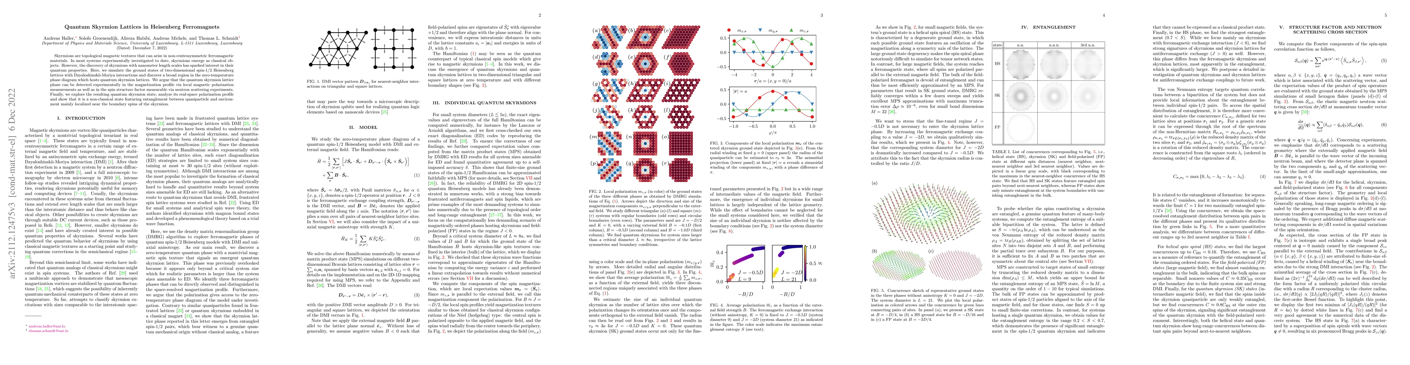 Thumbnail for Quantum Skyrmion Lattices in Heisenberg Ferromagnets