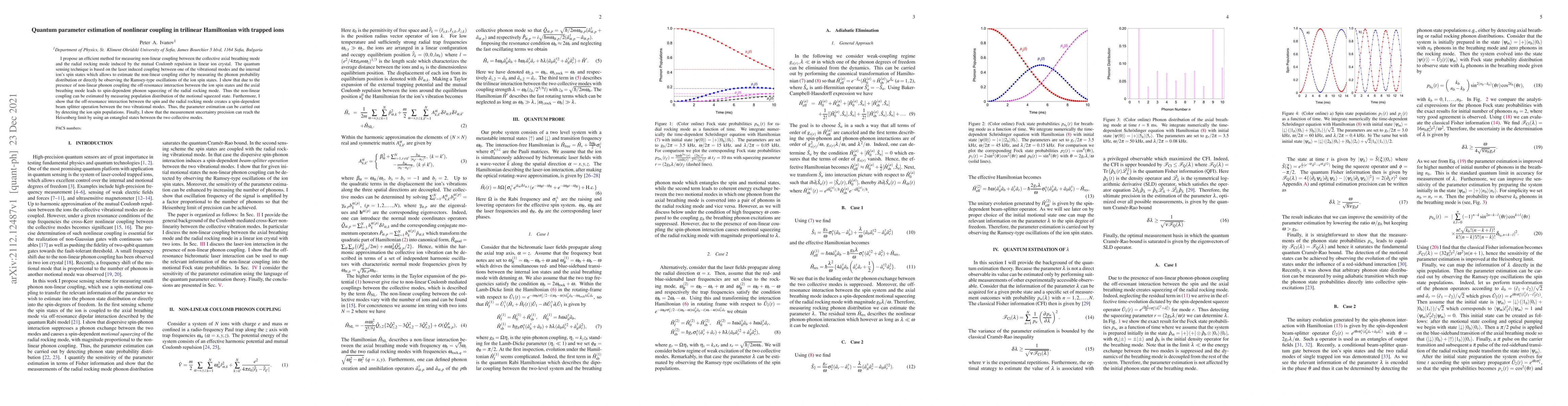 Thumbnail for Quantum parameter estimation of nonlinear coupling in trilinear
  Hamiltonian with trapped ions