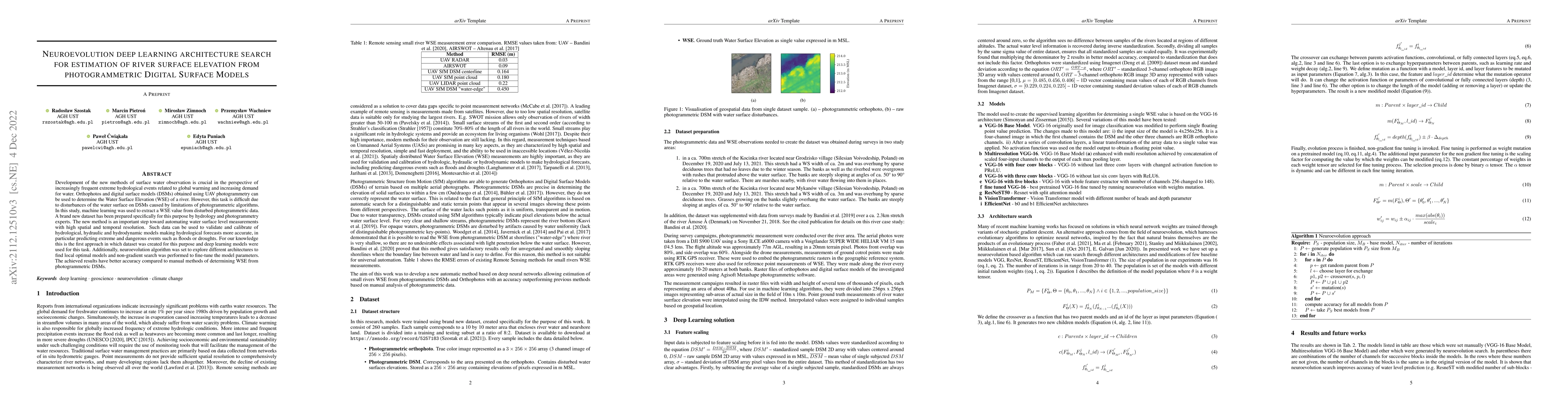 Thumbnail for Neuroevolution deep learning architecture search for estimation of river
  surface elevation from photogrammetric Digital Surface Models