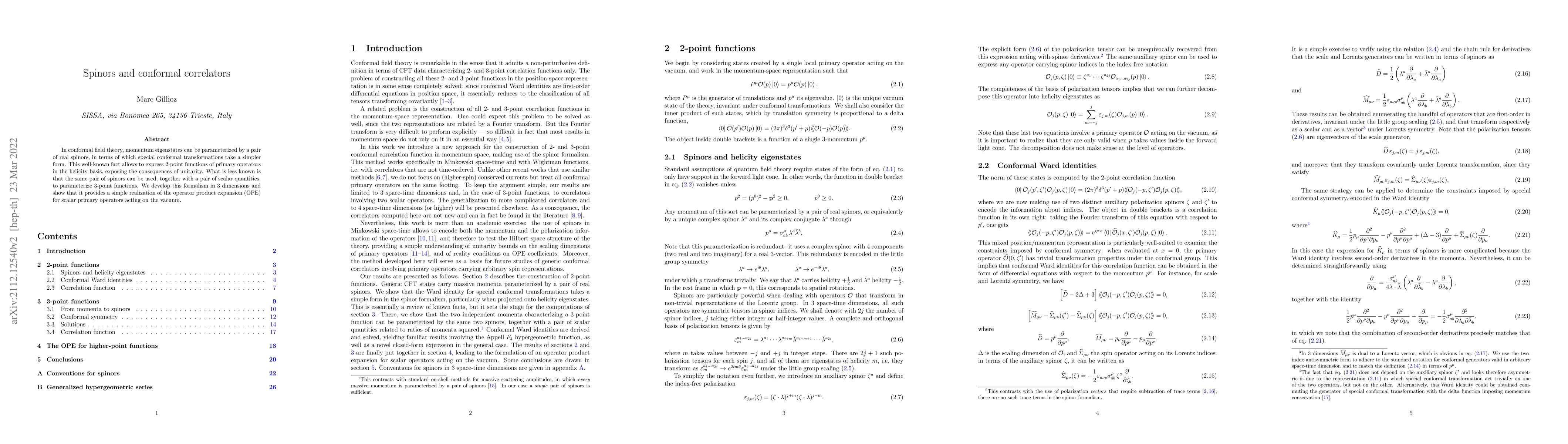 Thumbnail for Spinors and conformal correlators