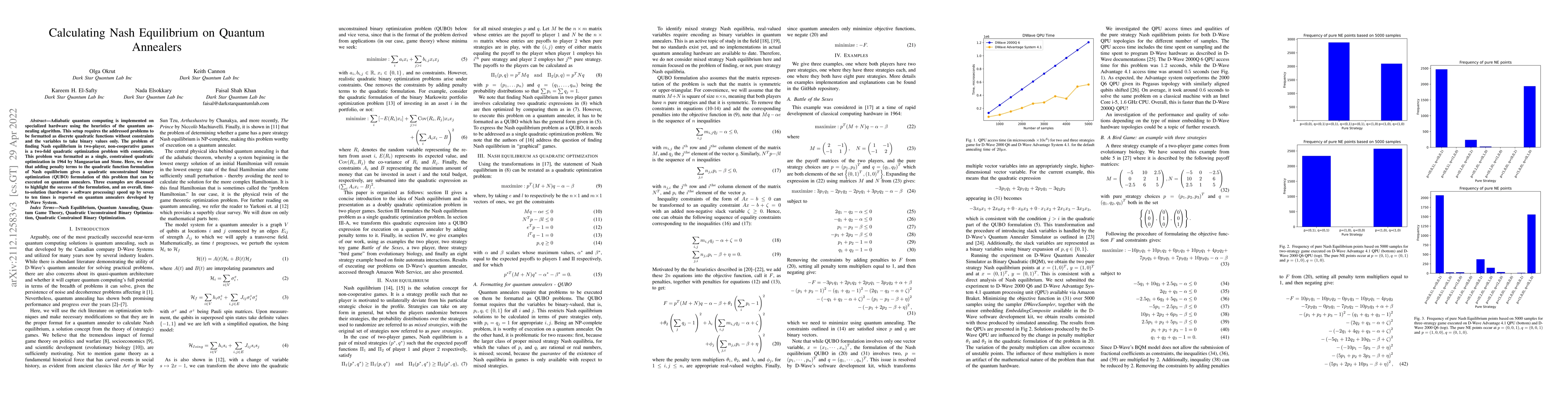 Thumbnail for Calculating Nash Equilibrium on Quantum Annealers