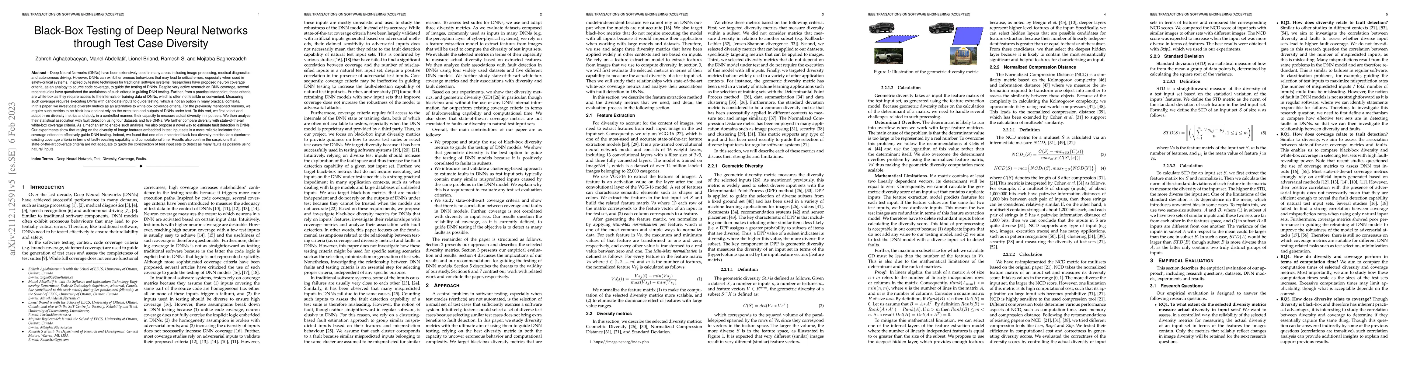 Thumbnail for Black-Box Testing of Deep Neural Networks Through Test Case Diversity