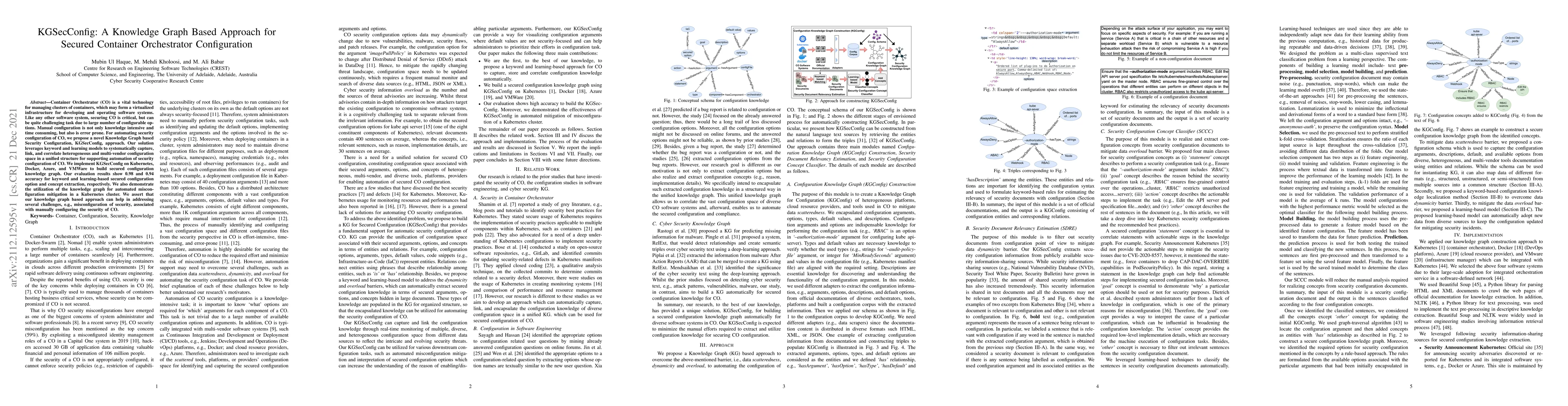 Thumbnail for KGSecConfig: A Knowledge Graph Based Approach for Secured Container
  Orchestrator Configuration