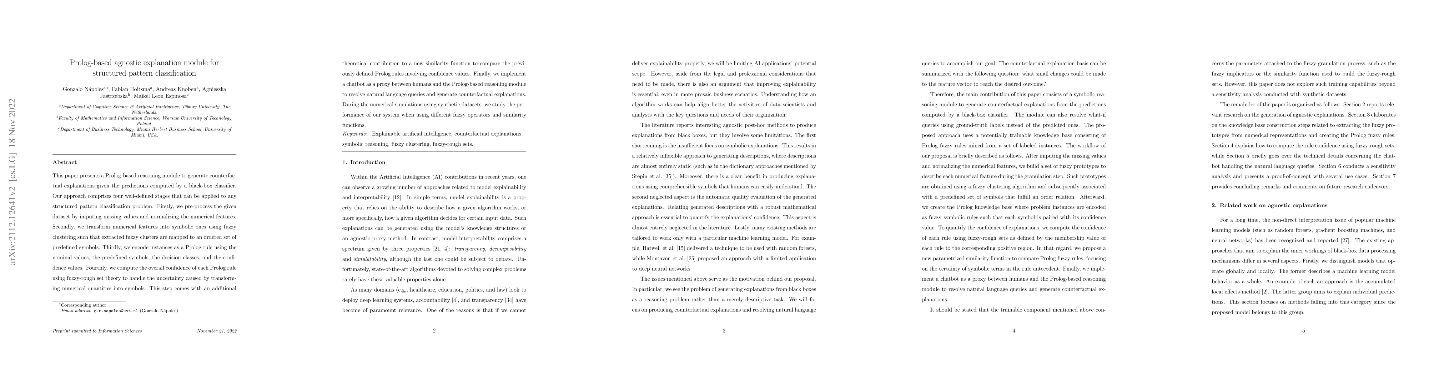 Thumbnail for Prolog-based agnostic explanation module for structured pattern
  classification