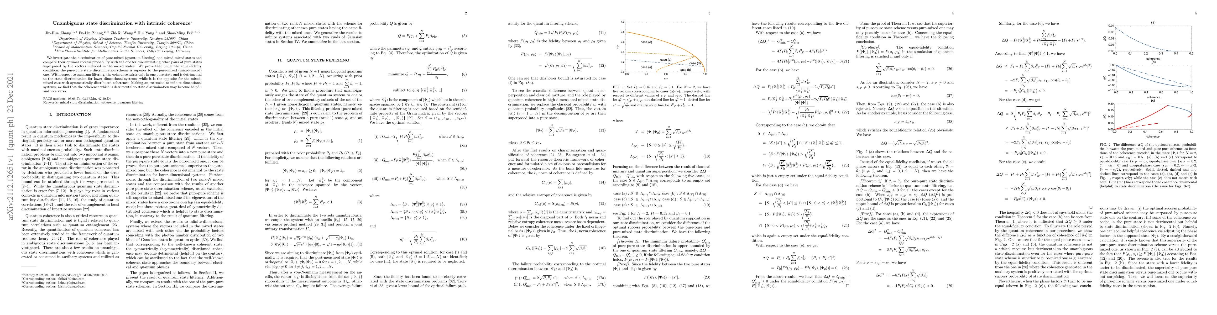 Thumbnail for Unambiguous state discrimination with intrinsic coherence