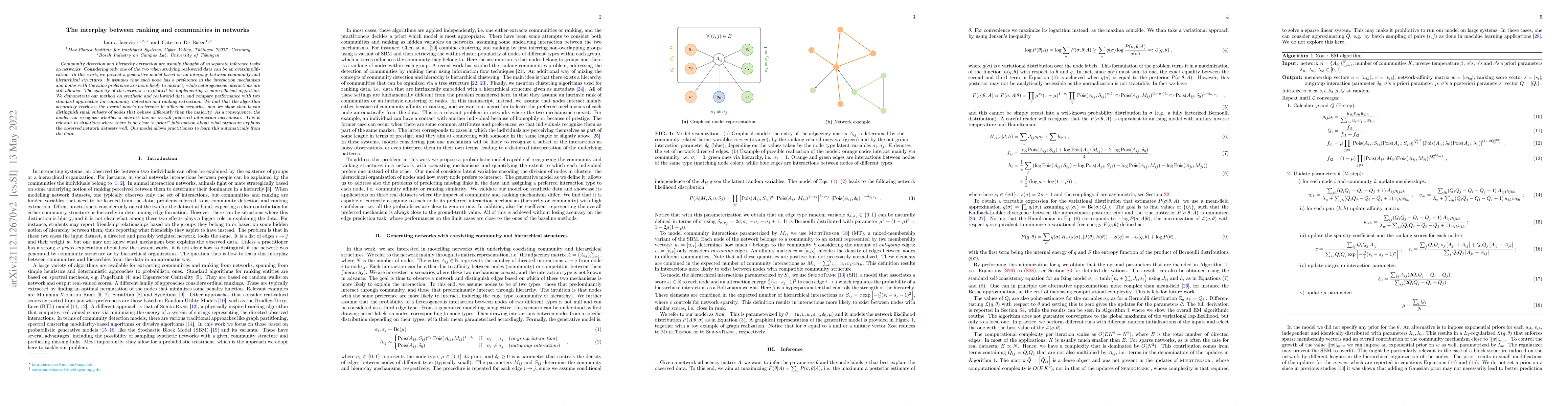 Thumbnail for The interplay between ranking and communities in networks