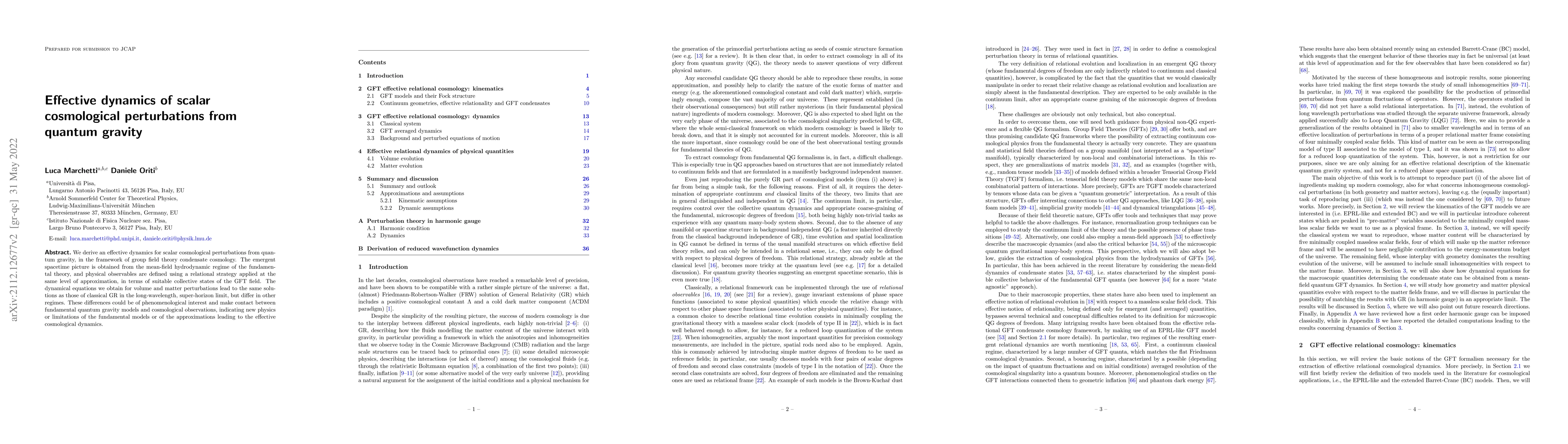 Thumbnail for Effective dynamics of scalar cosmological perturbations from quantum
  gravity