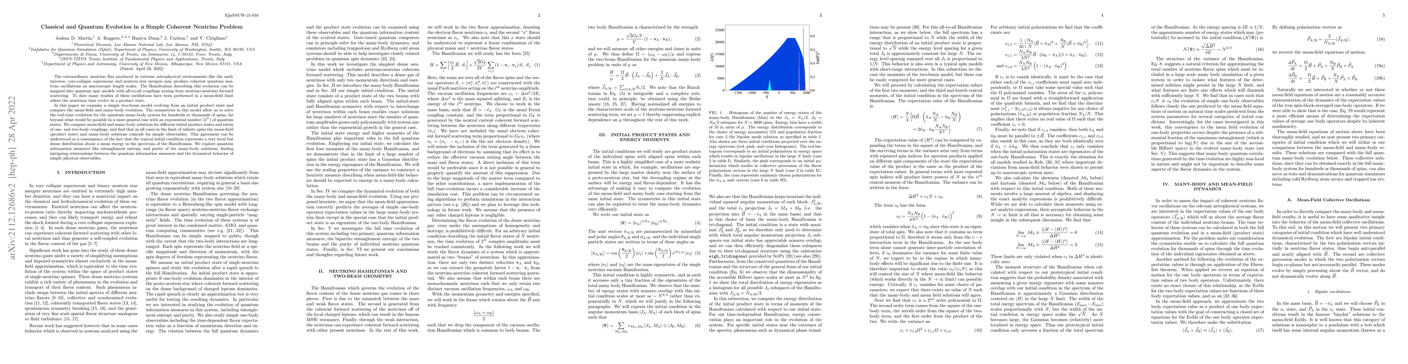 Thumbnail for Classical and Quantum Evolution in a Simple Coherent Neutrino Problem
