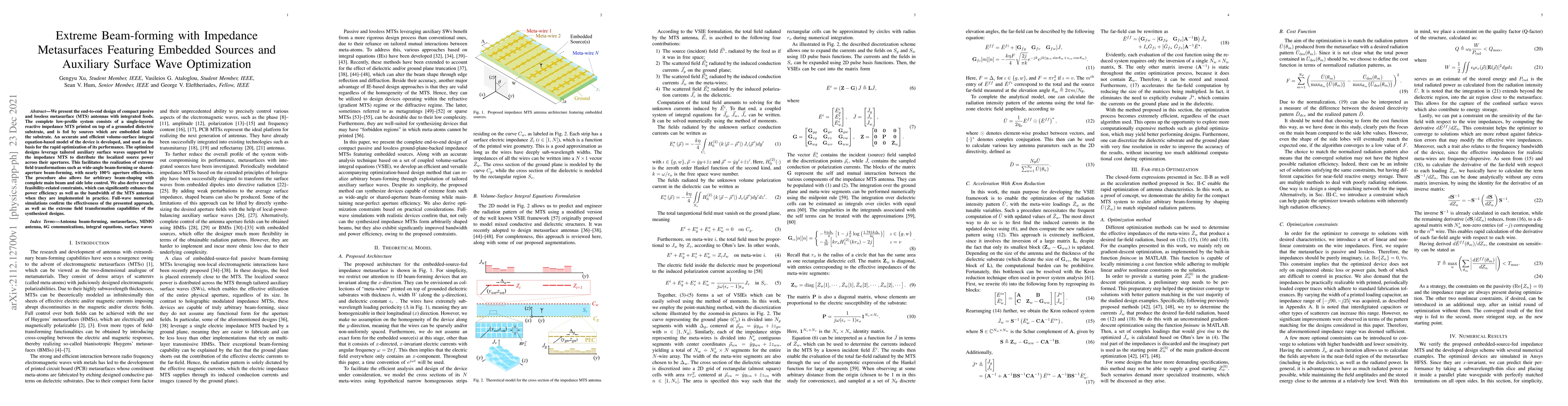 Thumbnail for Extreme Beam-forming with Impedance Metasurfaces Featuring Embedded
  Sources and Auxiliary Surface Wave Optimization