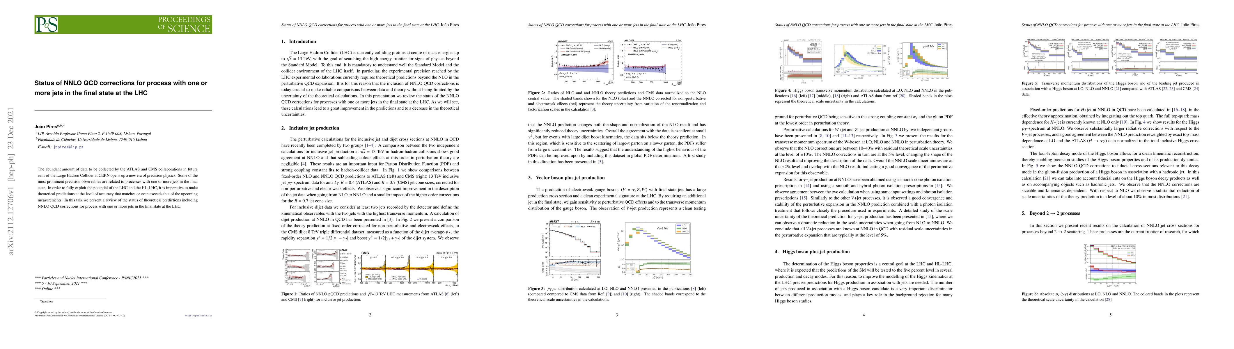 Thumbnail for Status of NNLO QCD corrections for process with one or more jets in the
  final state at the LHC