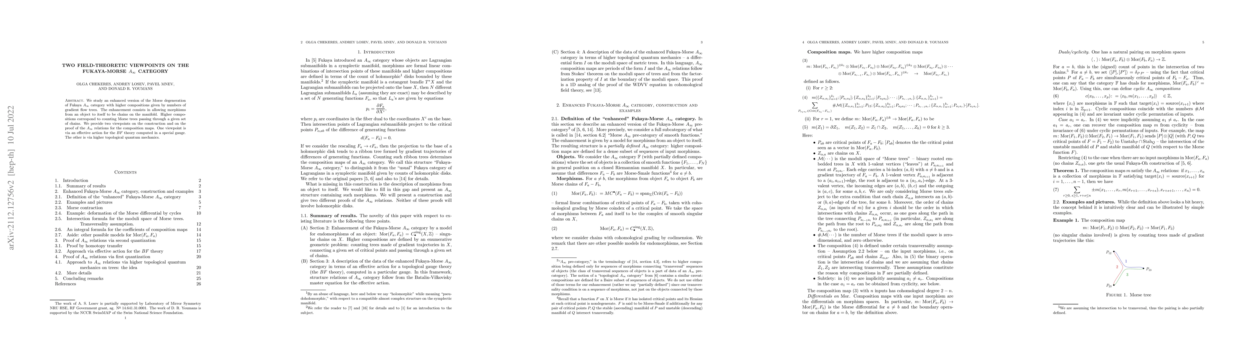 Thumbnail for Two field-theoretic viewpoints on the Fukaya-Morse $A_\infty$ category