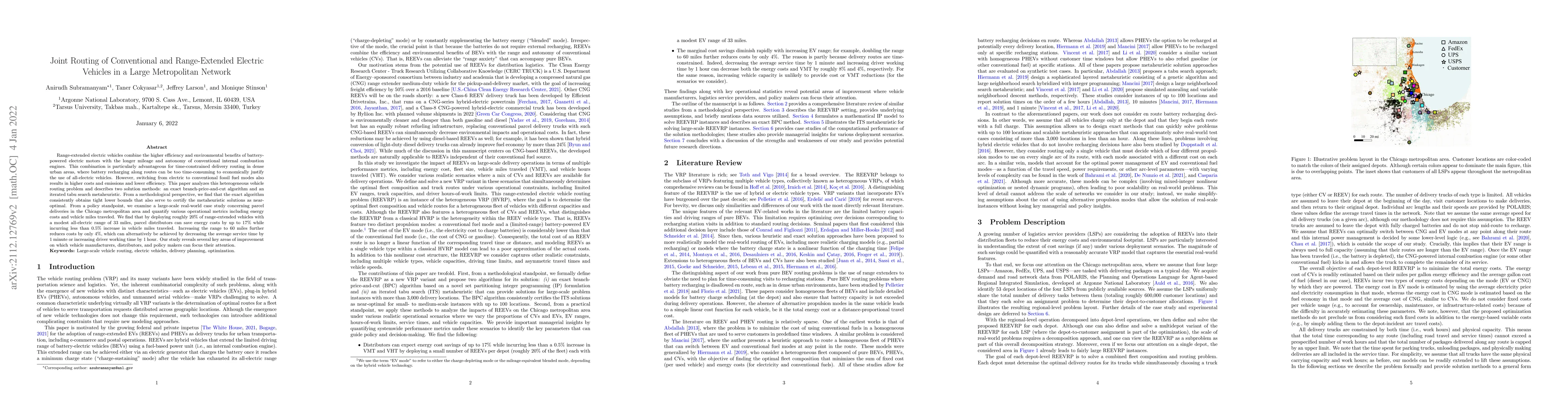 Thumbnail for Joint Routing of Conventional and Range-Extended Electric Vehicles in a
  Large Metropolitan Network