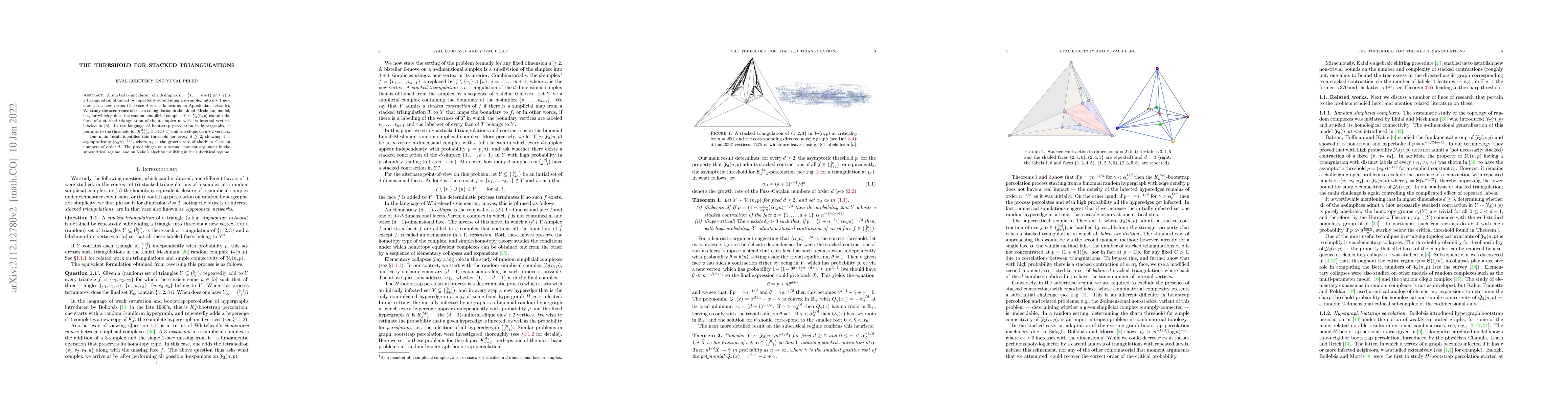 Thumbnail for The threshold for stacked triangulations