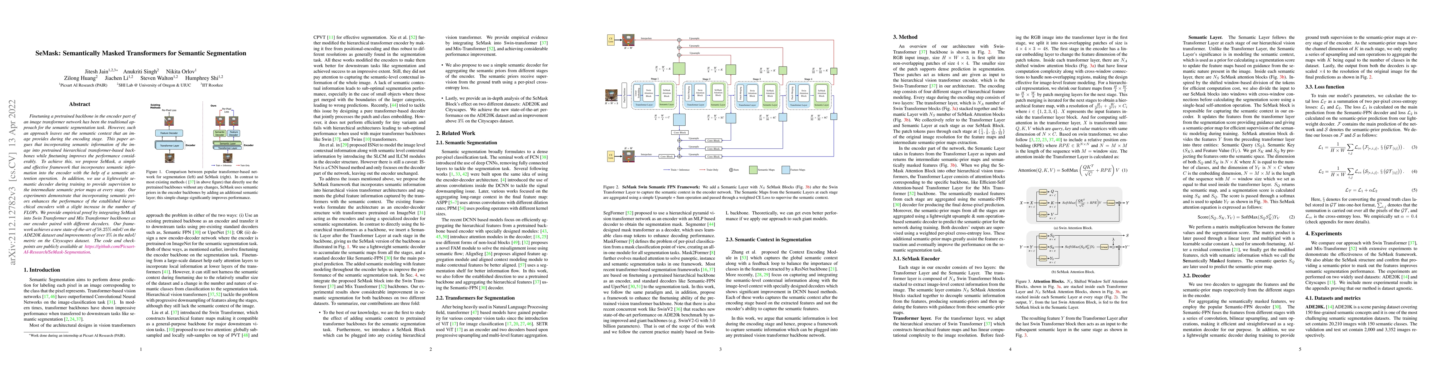 Thumbnail for SeMask: Semantically Masked Transformers for Semantic Segmentation