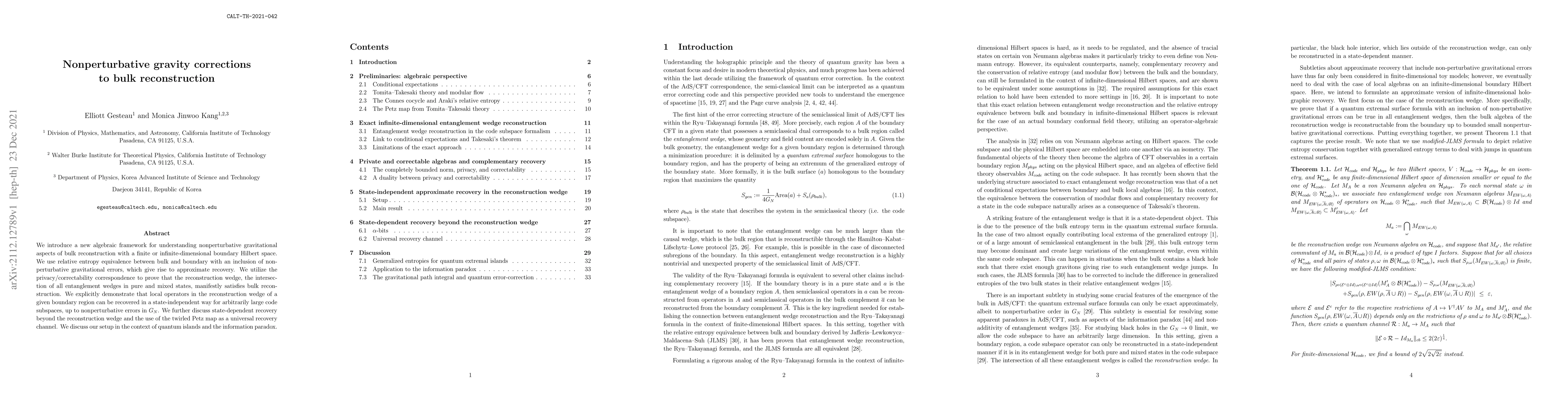 Thumbnail for Nonperturbative gravity corrections to bulk reconstruction