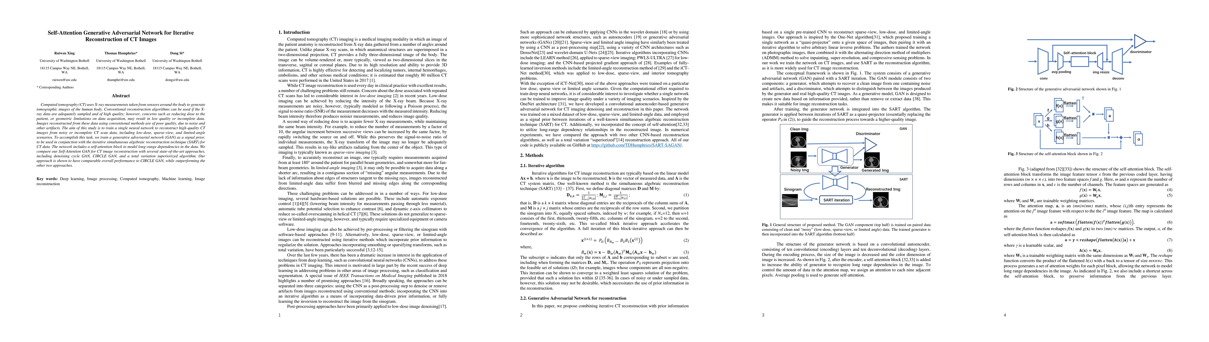 Thumbnail for Self-Attention Generative Adversarial Network for Iterative
  Reconstruction of CT Images