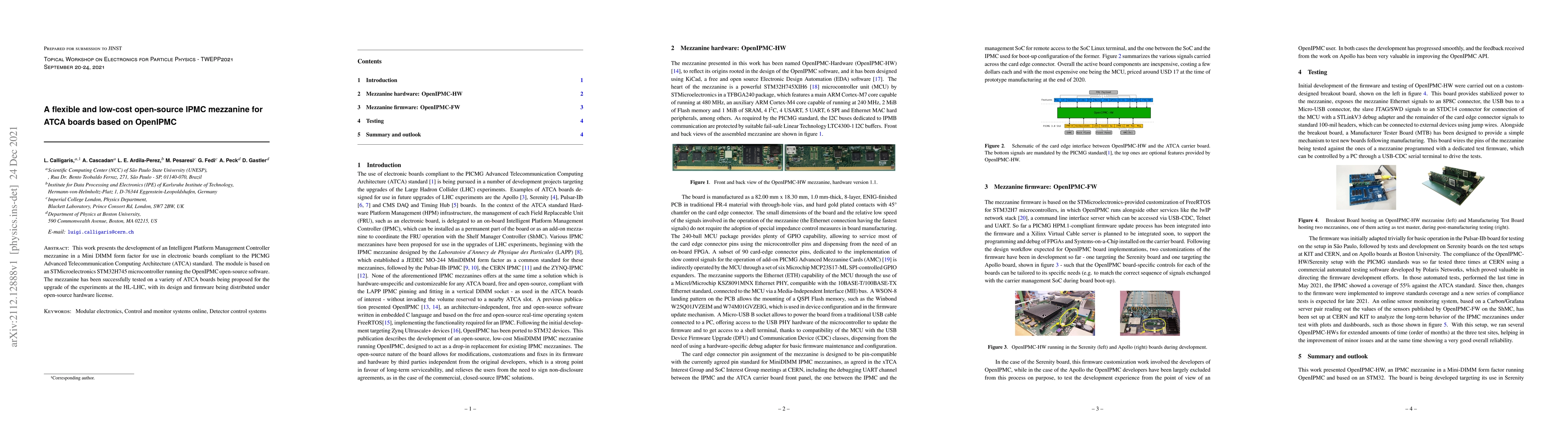 Thumbnail for A flexible and low-cost open-source IPMC mezzanine for ATCA boards based
  on OpenIPMC
