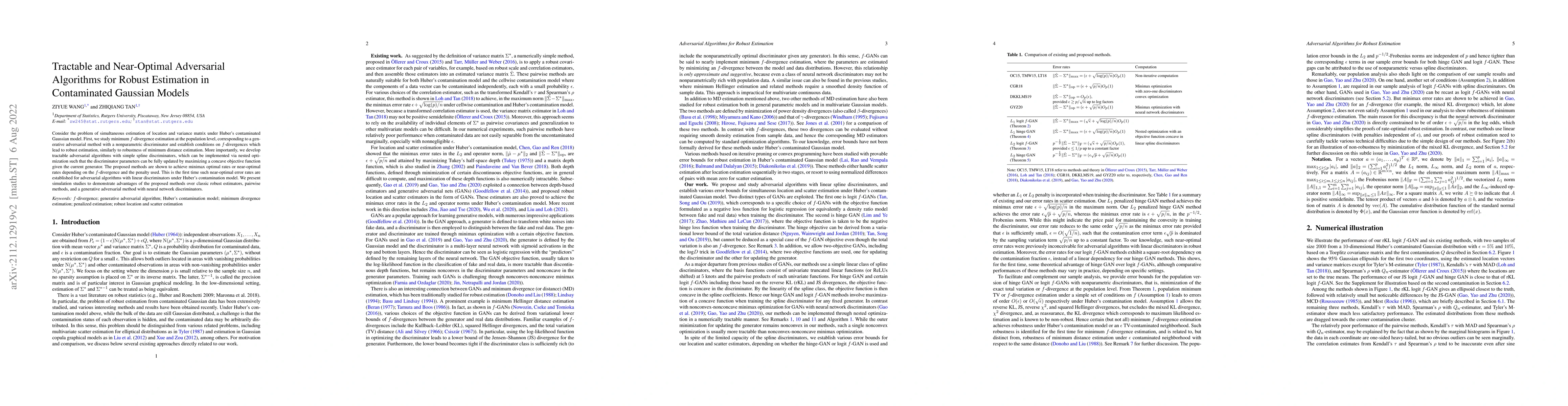 Thumbnail for Tractable and Near-Optimal Adversarial Algorithms for Robust Estimation
  in Contaminated Gaussian Models