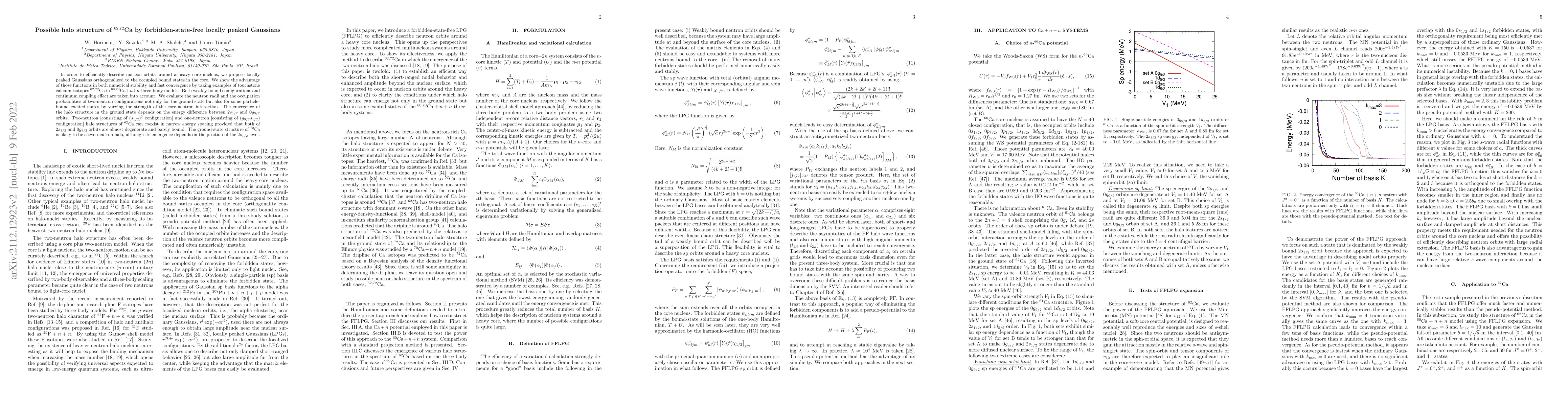 Thumbnail for Possible halo structure of $^{62,72}$Ca by forbidden-state-free locally
  peaked Gaussians
