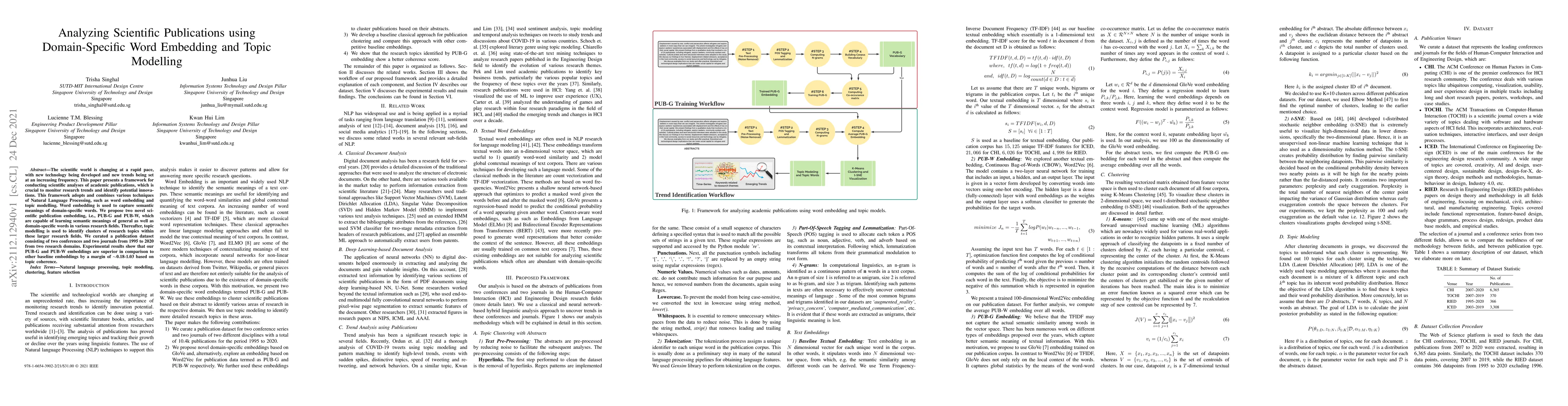 Thumbnail for Analyzing Scientific Publications using Domain-Specific Word Embedding
  and Topic Modelling