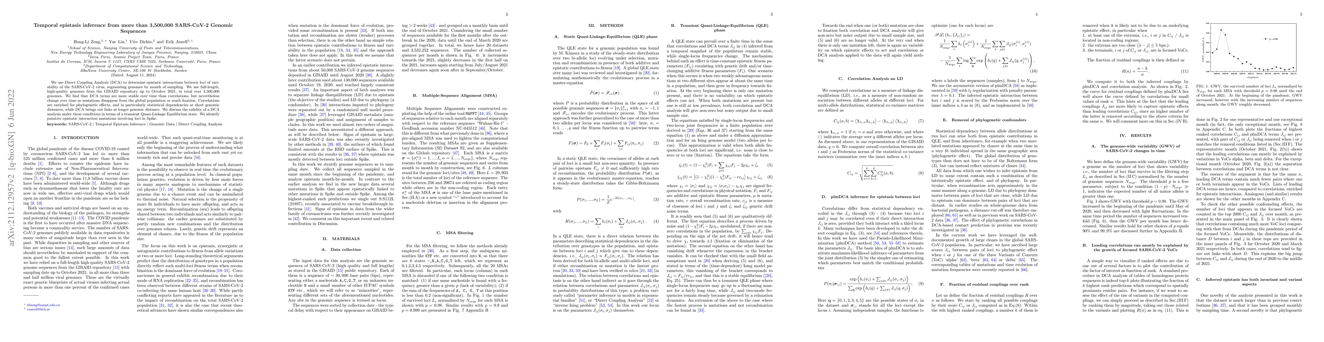Thumbnail for Temporal epistasis inference from more than 3,500,000 SARS-CoV-2 Genomic
  Sequences