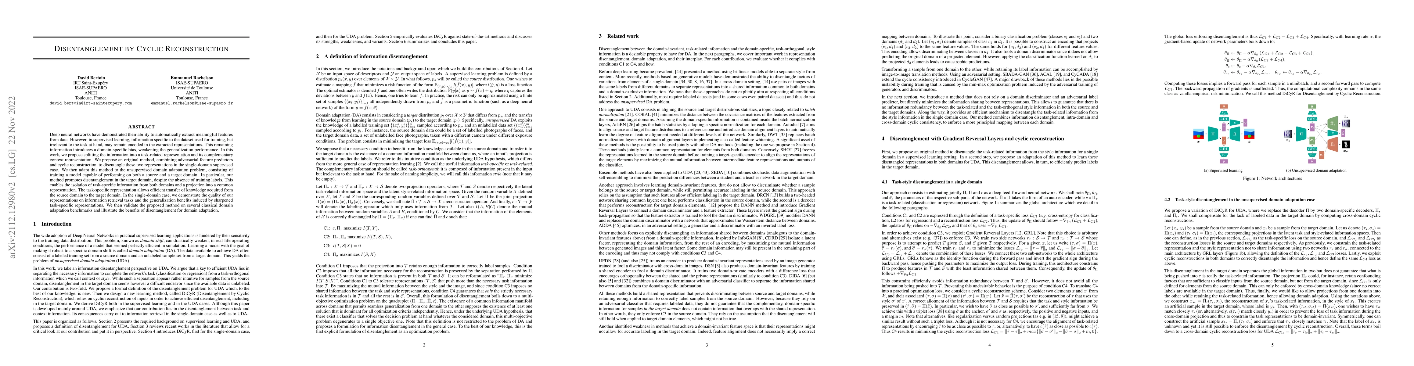 Thumbnail for Disentanglement by Cyclic Reconstruction