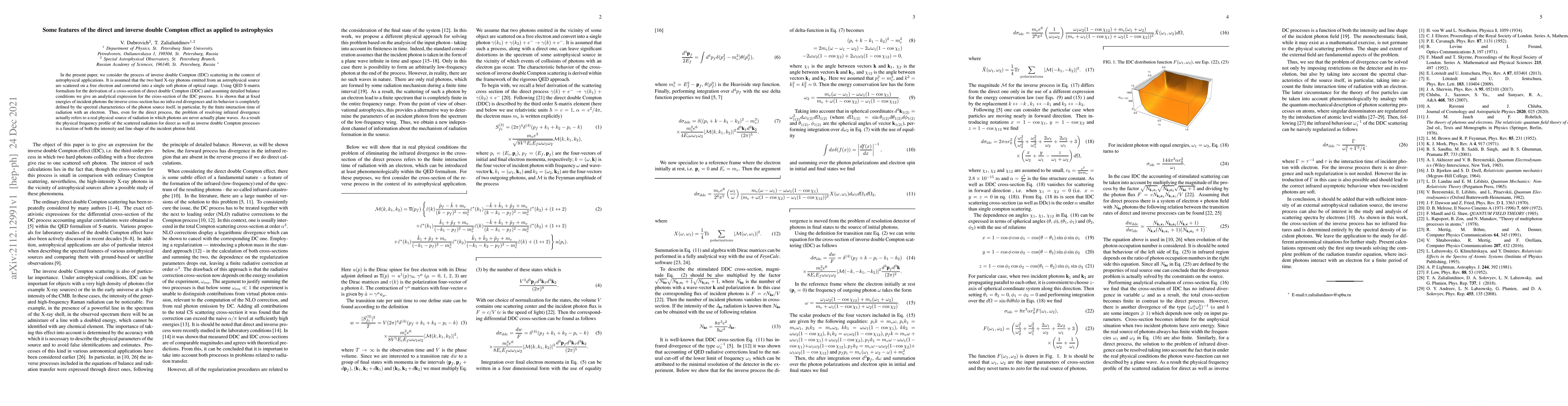 Thumbnail for Some features of the direct and inverse double Compton effect as applied
  to astrophysics